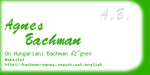 agnes bachman business card